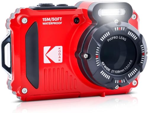 Image of Kodak PIXPRO WPZ2 Rugged Waterproof Shockproof Digital Camera 16MP 4X Optical Zoom 1080P Full HD Video, 2.7 inch LCD (Red) Bundle with Camera Case, SanDisk 32GB microSDHC Card (4 Items)