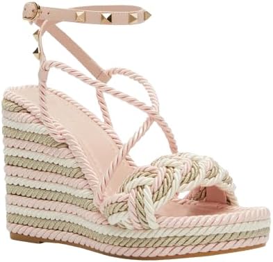 Valentino Garavani Rockstud Multicolored Rope Wedge Espadrilles Sandals 40