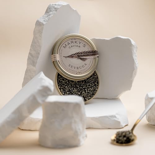 MARKY'S Sevruga Black Caviar - 1.75 oz / 50 g - Premium Malossol Black Sturgeon Roe - GUARANTEED OVERNIGHT