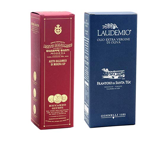 Giusti y Santa Tea Set: Vinagre Balsámico de Módena IGP 3 Medallas Oro 250 ml y Aceite de Oliva Virgen Extra Laudemio 500 ml Cover