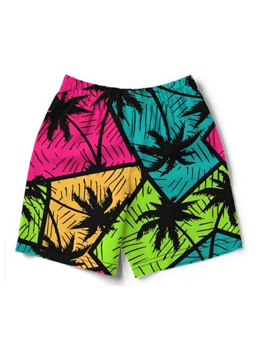 SOLY HUX Men's Hawaiian Beach Shorts Boho Printed Summer Vacation Swim Trunks Beachwear2