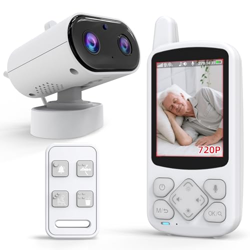 CallToU Schwenkbare Senioren Überwachungskamera Innen mit Zwei-Wege-Audio Babyphone für Senioren Kein WLAN Erforderlich mit Medikamentenerinnerung und Temperaturüberwachung