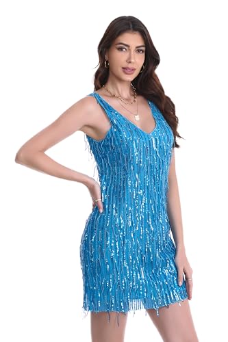 Image of women'Lace Tassels mini Dress Slip Sleeveless Party Club Dress
