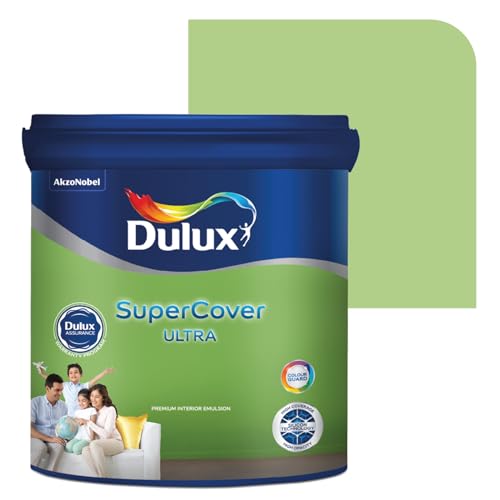 Image of Dulux SuperCover Ultra - Premium Interior Emulsion Paint For Walls and Ceilings | Smooth Matte Finish | Durable, Long-Lasting Paint with Extra Coverage, Green (20L, Margarita, 4 Years Warranty)