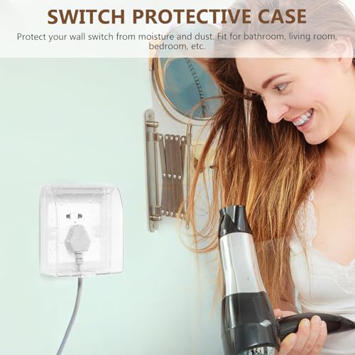 XoeLLe Außensteckdosen Wandschalter, 2 Stück Schalter Abdeckungen Stecker Box Steckdose Regenschutz Selbstklebende Außensteckdosen 86 Typ Steckdosenabdeckung Abdeckung Spritzschutz 12x10,5x4,2cm,Weiß
