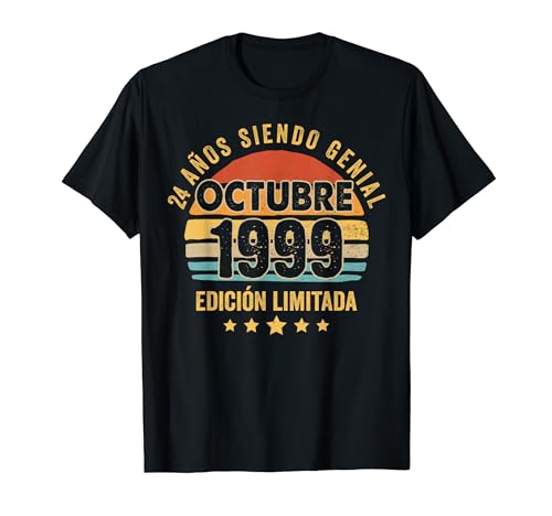24 Años Cumpleaños Regalo Hombre 1999 Octubre 24 Años Camiseta