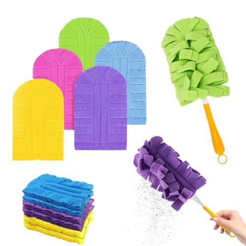 Reusable Chenille Microfiber Dust Duster 2026 New Reusable Duster with Removable Washable Cloth Covers 360Electrostatic Duster Refills Multi-Surface Dusting Mop for Efficient Home Cleaning (1Set)
