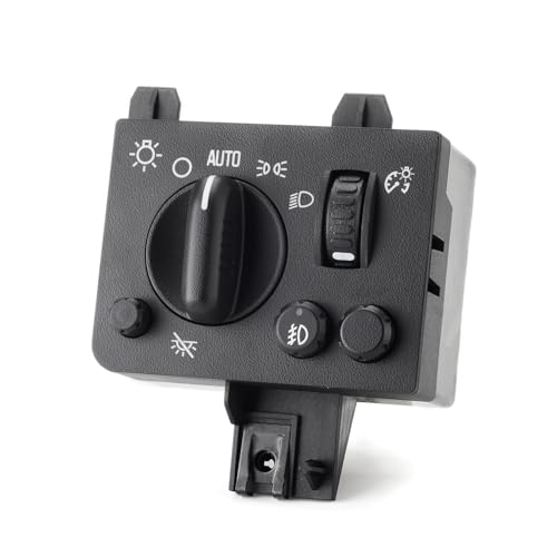 Headlight Fog Light Switch for 2004 2005 2006 2007 2008 2009 2010 2011 2012 Chevy Colorado GMC Canyon, Auto Headlamp Switch Control Instrument Panel Dimmer Switch, 20983208-20814347-15187089-HLS1143