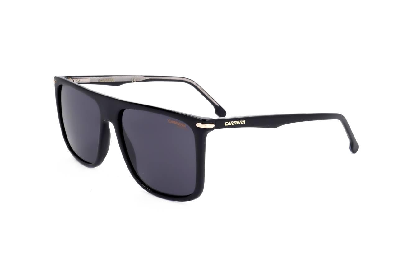 Front view of Carrera 278/S sunglasses with black frame and grey lenses