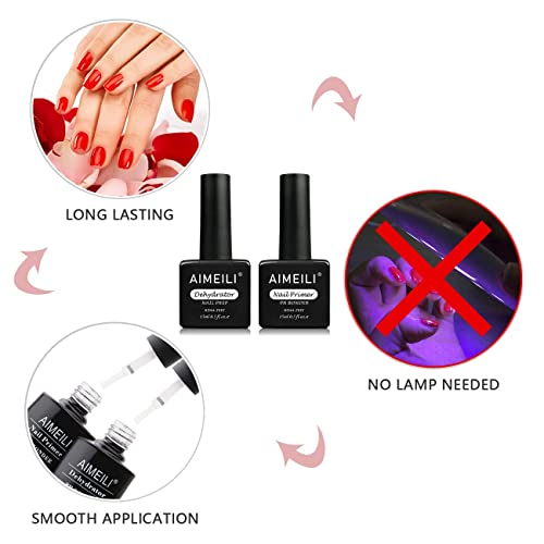 AIMEILI 2 x 15 ml Dehydrator Nail Prep en Primer, Air Dry Nail Primer Nail Dehydrator voor acrylnagels Gelnagels - Image 8