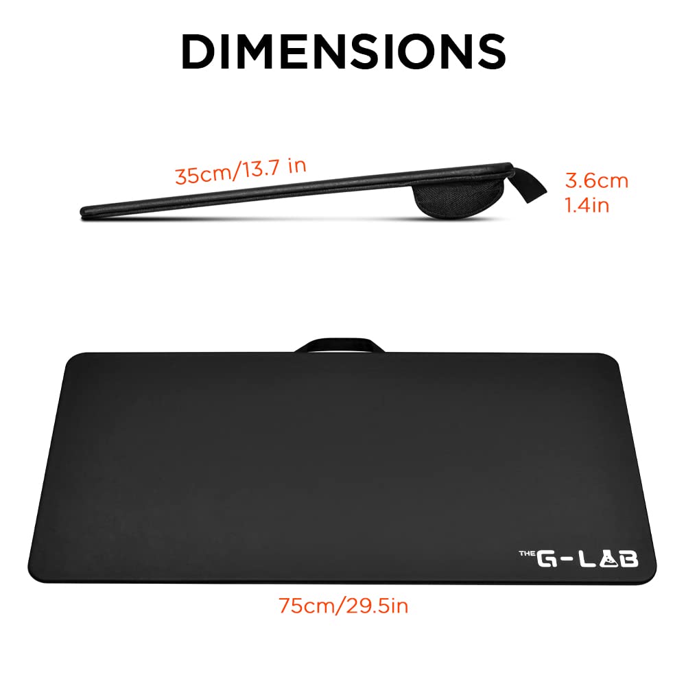 THE G-LAB K-Board Cadmium Laptopablage mit XXL-Kissen, Ideal für Home Office/Gaming für Bett oder Sofa, Laptopständer 13"-19", Lapdesk Extra Large mit Griff