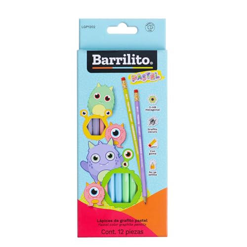 La Mejor Selección de Lápices los 5 mejores. 38 Barrilito Lápiz Hexagonal de grafito, Pastel No 2 HB caja 12pz. LGP1202