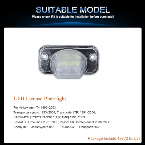 Lámpara de matrícula para VW T4 soluciona fallos de luz trasera 2
