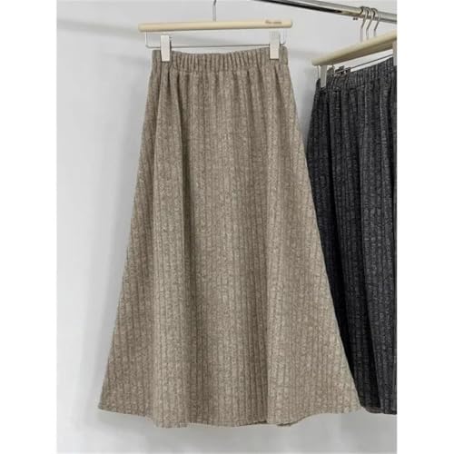 Women's Gentle Drape High Waist Knee-Length Skirt High Elasticity Over-Knee Long Skirts2