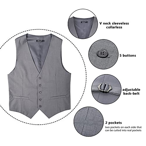 Image of Alizeal Mens Classic Solid Suit Vest Regular Fit Tuxedo Waistcoat | Classic for Wedding Business Daily Wear Wedding
