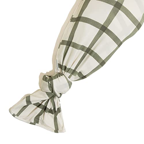 Image of Freshly Picked Swaddle Blanket, One-Size-fits-All, Sage Windowpane