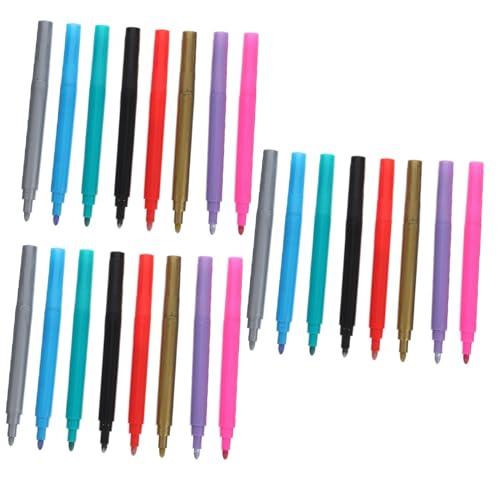 MUCKLILY 3sets Wine Glass Markers Set Washable Chalkboard Markers for Glasses Shimmer Glitter Pens 8pcs*3