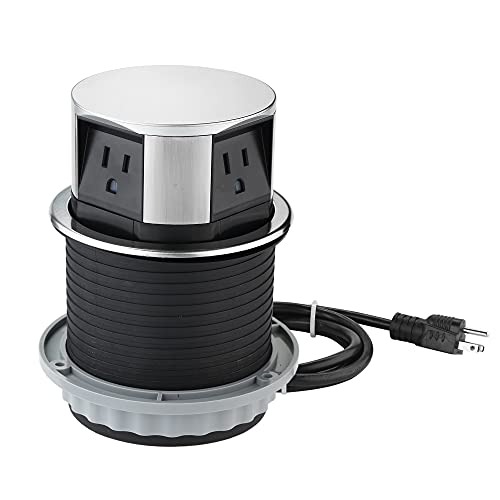 Link2Home Link 2 Home Space Saver Pop Up Outlet With Usb, 3 Power Outlets 15A, 2 Usb Ports 2.4A Fast Charge, Splash Resistant, Stainless-Steel Finish, For Kitchen Counter Island thumb #8