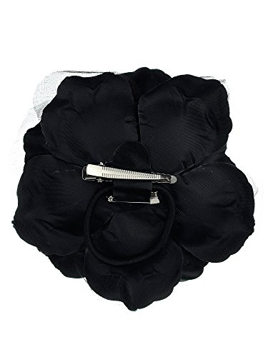 Image of Women's Multifunction Rose Flower Sheer Petal Brooch Pin Hair Tie Clip
