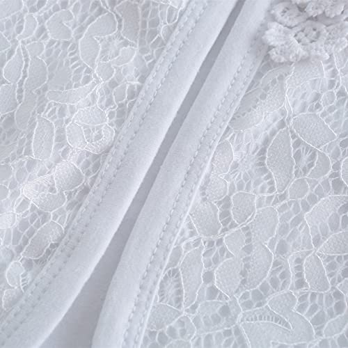 Little Girls' Long Short Sleeve Lace Bolero Cardigan Shrug Dress Cover up 2-9 Years, White , 2-3T4