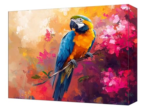 DIY Peinture Numero Enfant et Adulte Loisir Créatif Fleur Perroquet 50x65