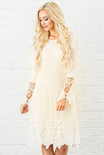 cream lace dress modest