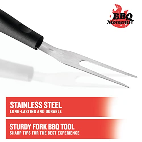 BBQ Moments Fleischgabel Edelstahl - Bratengabel, Grillgabel für Fleisch, Fisch, Gemüse BBQ-Tool