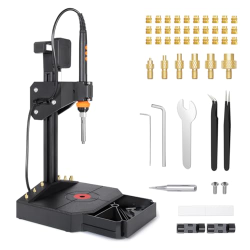 Cassetto portaoggetti integrato: mantiene il tuo spazio di lavoro in ordine. ✔ Cassetto scorrevole nascosto per riporre strumenti, viti e inserti termofissati (M2-M8), ecc. per un rapido accesso. ✔ Massimizza l'efficienza: concentrati sui tuoi progetti, non organizzando il disordine.
