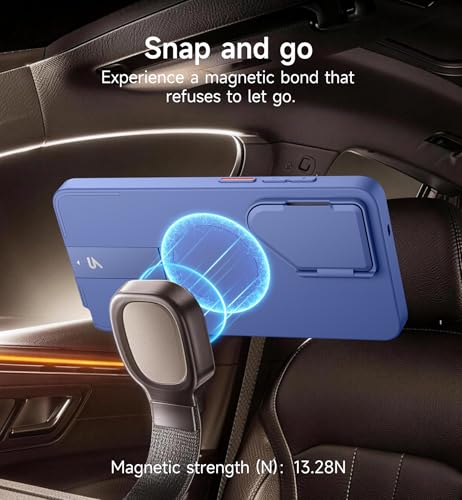 Image of SURITCH for Samsung Galaxy S26 Ultra Phone Case, Magnetic Protective Cover with Camera Cover & Adjustable Metal Kickstand for Galaxy S26 Ultra -Starlight Blue