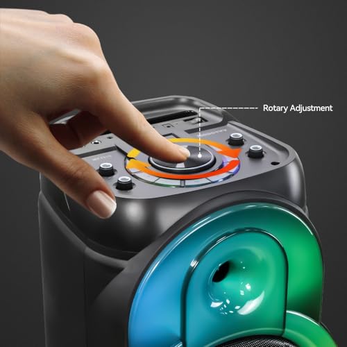Image of MODORWY MF2107 Wireless Portable Bluetooth Karaoke Party Speaker with Record Button | 2- UHF Mic | Dynamic RGB Lights | Mega Bass | TWS Mode | Equilizer Control (MF 1110)