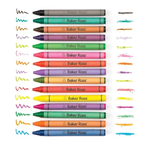 Baker Ross AV257 chunky wax crayons - pack of 96 value tub bulk pack for colouring