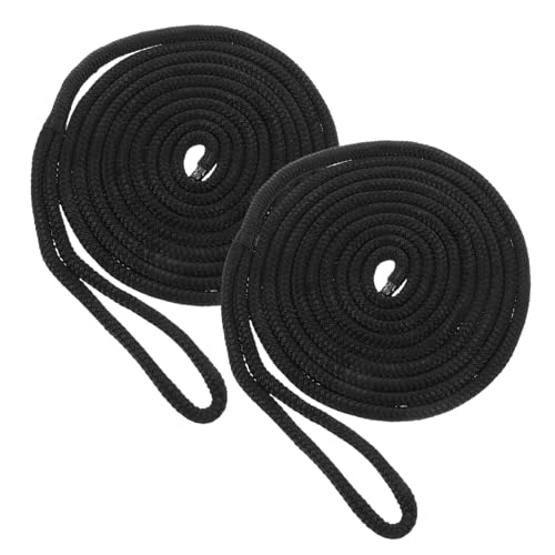 ULTECHNOVO 2pezzi Corda Da Ormeggio Nylon Treccia Corda Marina Resistente Per Ormeggio e Ancoraggio Di Barche Nero Per Docking e Stoccaggio