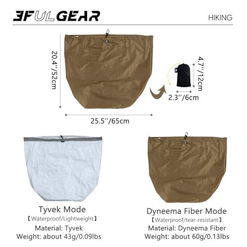Funda impermeable para pies de bolsa de dormir 3F UL Gear, ligera, resistente a desgarros, con cinta ajustable y sellado impermeable para la parte inferior de la bolsa de dormir, 0.22 libras miniatura 6