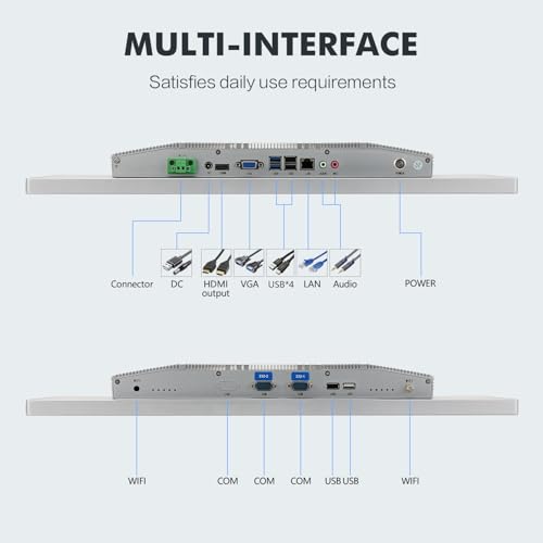 Image of 23.8 inch Industrial Touch Panel PC, Ratio 16:9 Multi-Touchscreen-Monitor,Wall Mounted Touch Screen Panel Computer,WiFi & Built-in Speakers,IP65 Front,Win 10 I5 RAM 8G+256G SSD