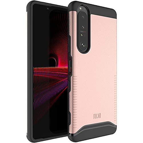TUDIA DualShield - Funda diseñada para Sony Xperia 1 III (2021), [Merge] a prueba de golpes, resistente de doble capa, policarbonato duro, TPU suave, funda protectora delgada, oro rosa