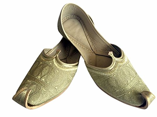 Men's Flat Full Gold Zari Khussa Shoes Pakistani Style Punjabi Jutti2