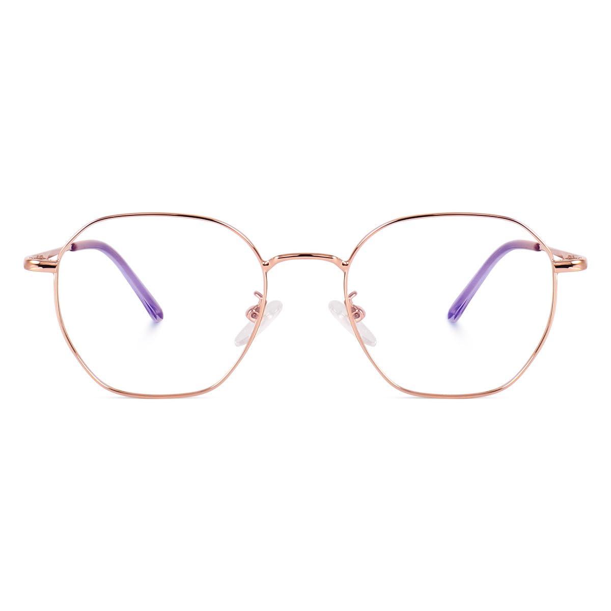 Poshh Eyewear Zero Power Blue Cut Computer Glasses | Gaming Glasses | Anti - Glare, Lightweight & Blocks Harmful Rays | UV Protection Specs | Men & Women (Rose Gold)