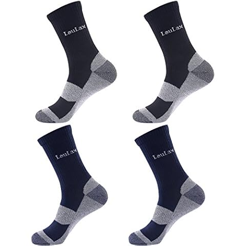 Laulax 4 Pairs Unbreakable Toe Work Socks, Size UK 7 - 11 / Europe 41 - 46, Black and Navy, Gift Set Cover