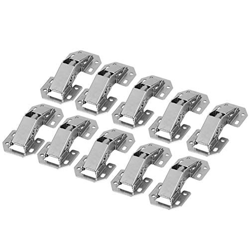 Bisagras, 10Pcs / set Muebles Bisagras de puerta de armario oculto con tornillos Gabinete Bisagra de superposición completa de 90 grados Bisagra de montaje en superficie