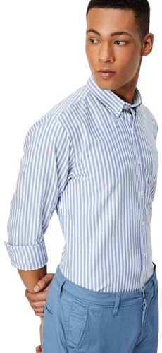 Image of Max Mens Cotton Striped Slim Fit Shirt
