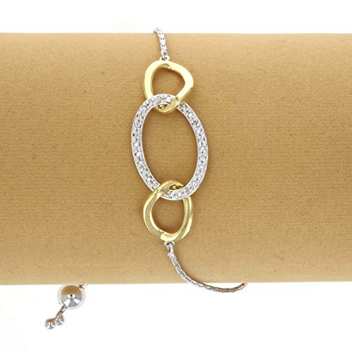 Vir Jewels 1/10 Cttw Diamond Bolo Bracelet Yellow Gold Plated Over Sterling Silver Circles #TOP4