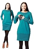  GoFutureWithLove GFWL Umstandspullover Stillpullover Stilltuch #Set, 3in1, Still Pullover, Umstandsmode GF2394XO in Petrol + Streifen, Größe Damen EU:36 Small