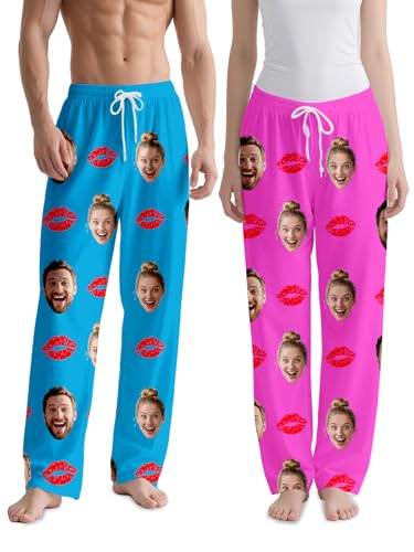 Personalized Custom Pajama Pants with Photo Dog, Funny Lounge Pants with Pockets for Unisex, Customized Gift for Lover, Dad