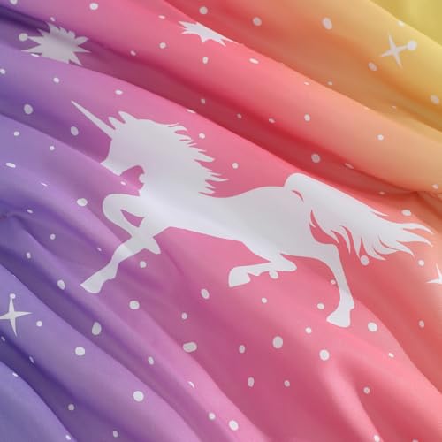 Image of Twin Comforter Set with Sheets for Girls-5 Pieces Twin Bedding Sets Printed | Soft Unicorn Comforter with Pillowcases & Shams, 66 inch X 86 inch