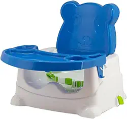 Cadeira Booster de Alimentação Refeição Portátil para Bebê Ursinho até 15Kg Multmaxx (Azul)