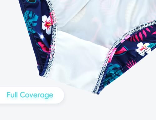 Image of Girls Swimsuit Long Sleeve Rush Guard Bathing Suit Swimwear with Bikini Bottom Sun Protection
