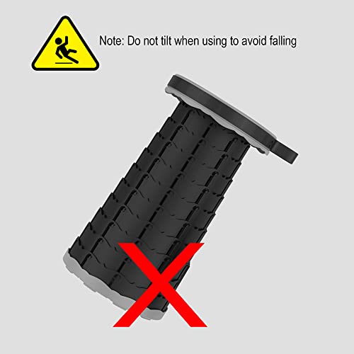 Looviu Portable Telescoping Stool, Camping Retractable Folding Stool With Carry Strap, Adjustable Height Plastic Stools For Fishing Hiking Bbq Outdoor (Red+Black), Black+Red #TOP6