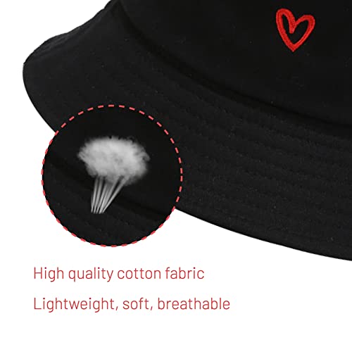 Image of Cotton Bucket Hat for Women Men Summer Travel Sun Beach Bucket Cap, Unisex Outdoor Fisherman Hat