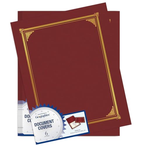 Geographics Klassische Leinen-Dokumentenhüllen, 31,8 x 24,8 cm, Burgunderrot, 6 Stück – Ansicht 1