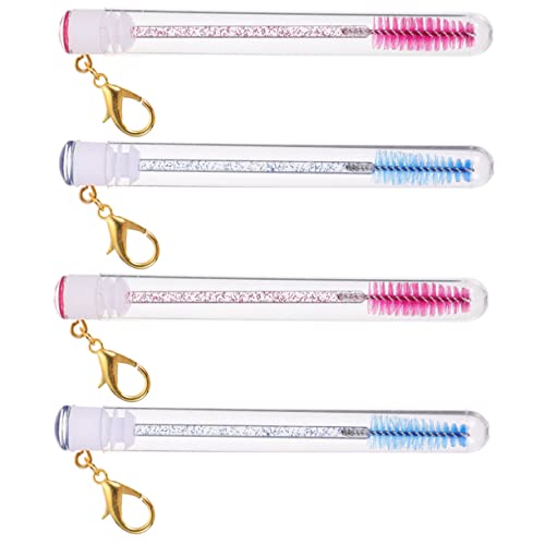 BELLIFFY Mascara Applicator Keychain Empty Mascara Tube Eyelash Brush Tube Safe Practical Makeup Tool
